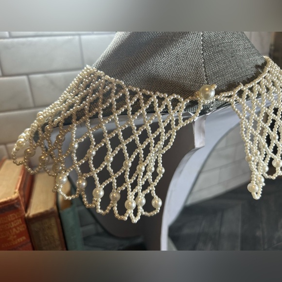 Vintage Faux Pearl Extra Wide Collar Bib Necklace - Picture 6 of 14